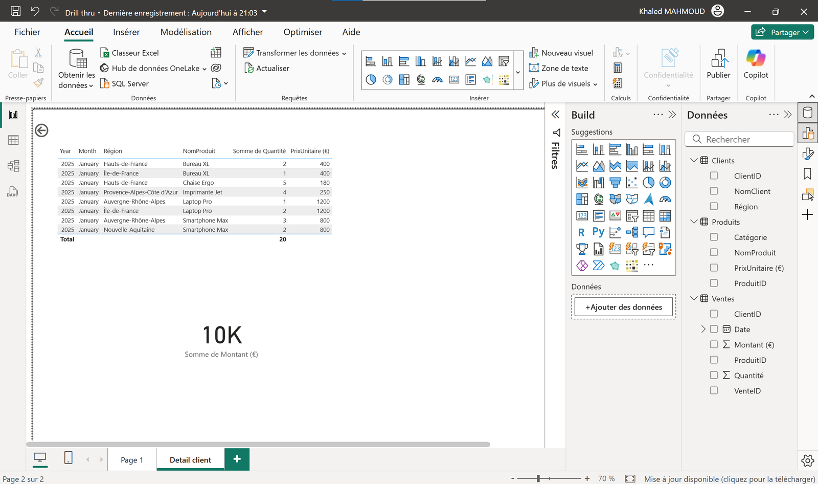 Drill thru Power BI 