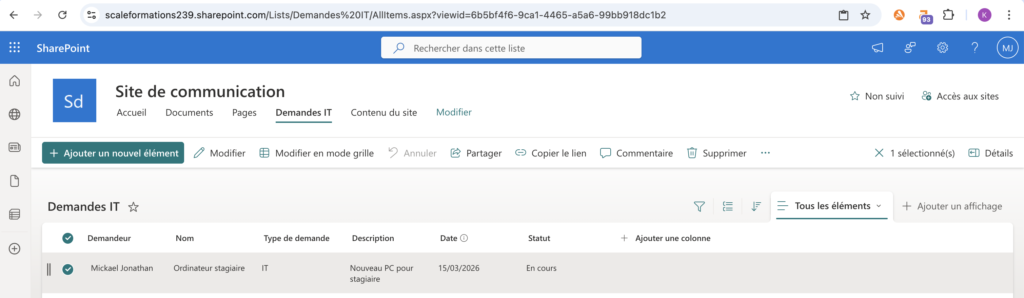 formulaire Power Apps